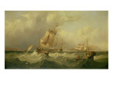 Sailing Ships Off the Coast at Tynemouth