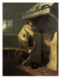 Buy A Man Smoking a Pipe by an Inn Fire at AllPosters.com