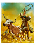 Buy Cowboy Lassoing Cattle at AllPosters.com
