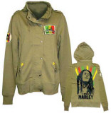 Women's Zip Hoodie: Bob Marley - Military