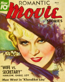 Mae West - Romantic Movie Stories Magazine Cover 1930's