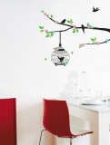 Buy Color Blossom and Birds in Tree Silhouette at AllPosters.com