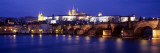 Night, Charles Bridge, Vltava River, Prague, Czech Republic