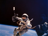 Gemini 4 Astronaut Edward H White During America's First Space Walk