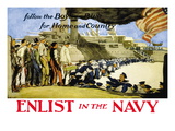 Buy Enlist in the Navy, Follow the Boys in Blue, c.1914 at AllPosters.com