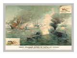 The First Encounter of Ironclads Monitor and Merrimac