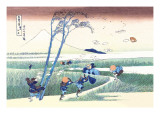 Wind Buffets Travelers in View of Mount Fuji