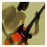 Buy Playing Red and Black Bass Guitar at AllPosters.com