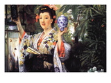 Buy A Young Woman Holds Japanese Goods at AllPosters.com