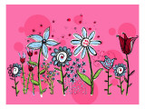 Flower Garden on Pink