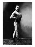 Bodybuilder's Shadowed Front and Right Profile