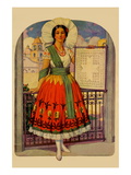 Buy Hispanic Holds Up a Lace Design On a Frame at AllPosters.com