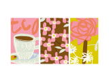 Tea Time Patterns Triptych