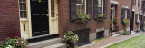 Potted Plants Outside a House, Acorn Street, Beacon Hill, Boston, Massachusetts, USA