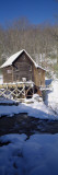 House in a Snow Covered Landscape, Glade Creek, Grist Mill Babcock State Park, West Virginia, USA