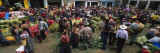High Angle View of a Group of People in a Vegetable Market, Almolonga, Guatemala
