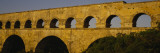 High Section View of an Ancient Aqueduct, Pont du Gard, Nimes, Provence, France