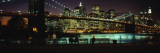 Brooklyn Bridge Lit Up at Dusk, East River, Manhattan, New York City, New York, USA