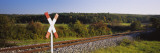 Railroad Crossing Sign near a Railway Track, Germany