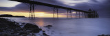 Silhouette of Clevedon Pier, Severn River, Severn Estuary, Clevedon, North Somerset, England