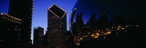 Reflections of Lit Up Buildings in a Sculpture, Cloud Gate, Millennium Park, Chicago, Illinois, USA