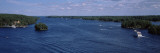 Cruise Boat in a River, St. Lawrence River, Thousand Islands, Ontario, Canada