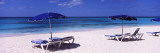 Beach Chairs with Beach Umbrellas on the Beach, Shoal Bay Beach, Anguilla