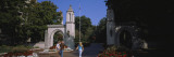Tourists Walking in a Garden, Sample Gates, Indiana University, Bloomington, Indiana, USA