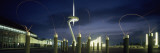 Olympic Tower Lit Up at Night, Palau Sant Jordi, Barcelona, Catalonia, Spain