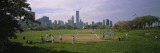 Group of People Playing Baseball in a Park, Grant Park, Chicago, Cook County, Illinois, USA