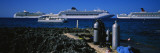 Diving Equipment at the Coast with Cruise Ships, Grand Cayman, Cayman Islands