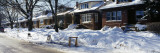 Snow Covered Bungalows in a Row, Reserved Parking Spaces on the Street, Chicago, Illinois, USA