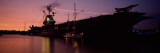Silhouette of an Aircraft Carrier in the Sea, USS Intrepid, New York City, New York State, USA