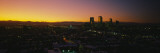 Aerial View of Denver Lit Up at Dusk, Colorado, USA