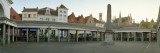 Facade of an Old Fish Market, Vismarkt, Bruges, West Flanders, Belgium