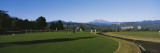 Road Passing Through a Golf Course with Mt. Fuji in Background, Fujimi Country Club, Japan