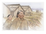 Buy An Elderly Indian Woman and a Young Girl at AllPosters.com