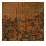 Men Fighting on Skid Road in Seattle