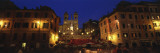 Buildings Lit Up at Night in a City, Spanish Steps, Trinita Dei Monti, Rome, Italy