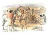 Buy Clark and an Indian are Standing Next to a Horse in the Foreground at AllPosters.com