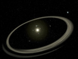 A Young Star is Shown Circled by Full-Sized Planets, and Rings of Dust Beyond