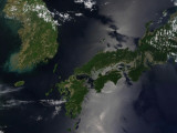 North and South Korea (Upper Left) as Well as the Japanese Island of Shikoku