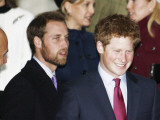 Buy Prince William, sporting a new beard, with his brother Prince Harry as the Royal Family attend a Ch at AllPosters.com