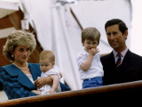 Buy Prince Charles stands holding sons Prince William and Prince Harry with Princess Diana, Circa 1985 at AllPosters.com