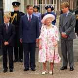 Buy The Queen Mother celebrates 97th birthday at Clarence House with Prince Charles, Prince William and at AllPosters.com