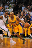 Los Angeles Lakers v Boston Celtics, Boston, MA - February 10: Derek Fisher and Rajon Rondo