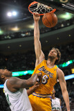 Los Angeles Lakers v Boston Celtics, Boston, MA - February 10: Pau Gasol and Glen Davis