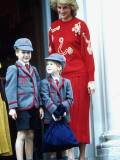 Buy Prince William with the Princess Of Wales and Prince Harry on Harry's first day at school at AllPosters.com