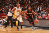 Los Angeles Lakers v Miami Heat, Miami, FL - March 10: Dwyane Wade and Kobe Bryant