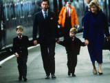 Buy Prince Charles Prince of Wales April 1989 arriving at Aberdeen Station holding hands with Prince Wi at AllPosters.com
